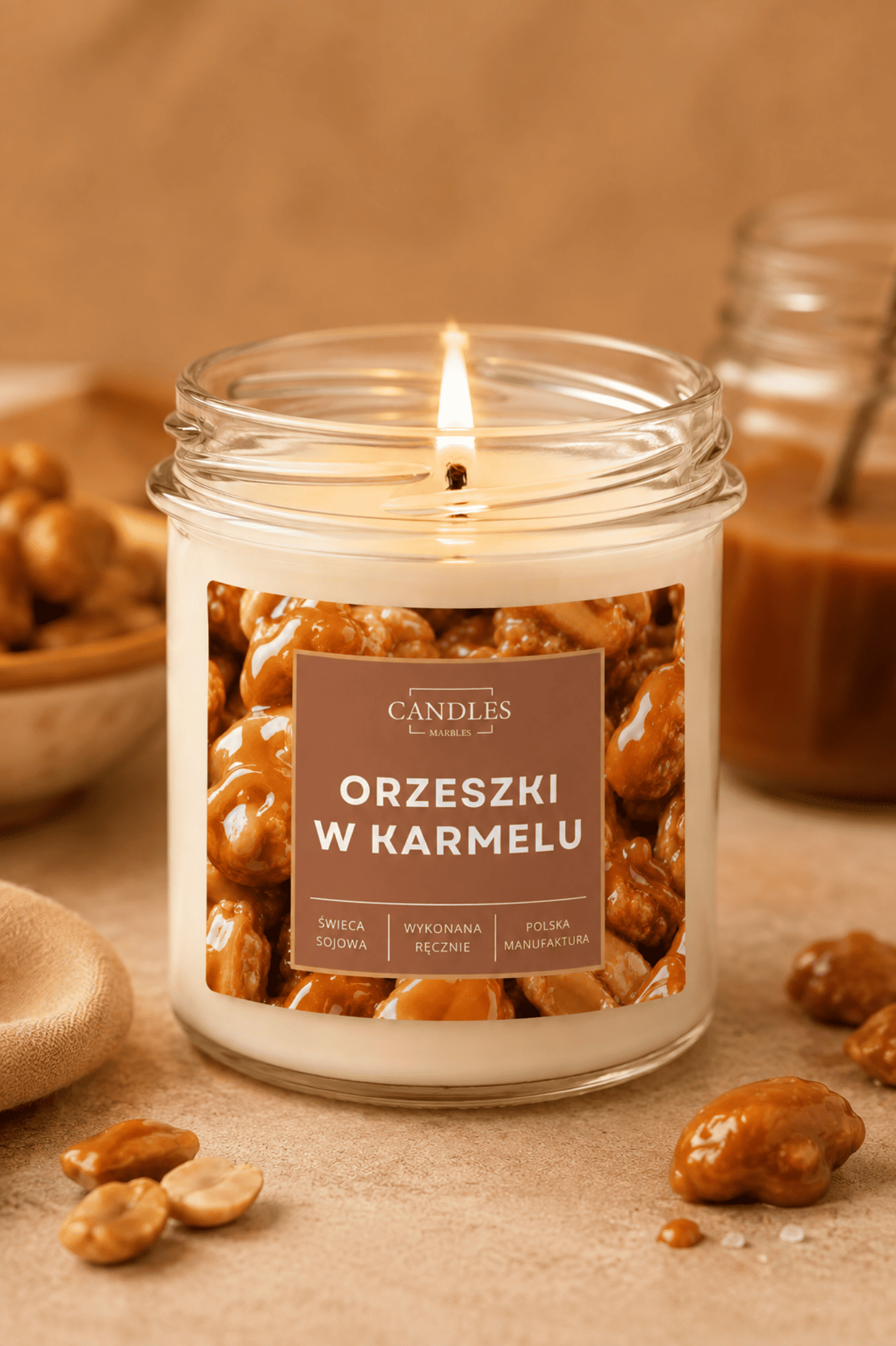 Orzeszki w Karmelu - świeca sojowa 300 ml